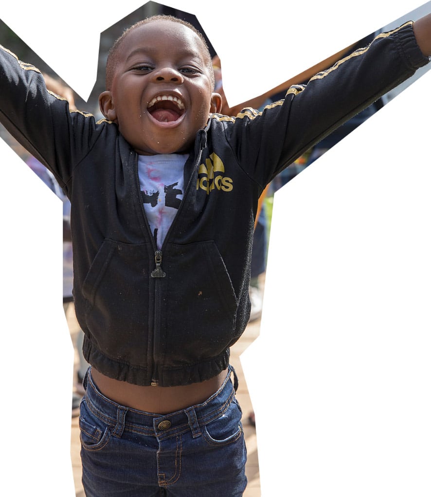 boy cheering